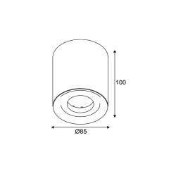 Луна MONTE сиво кръг